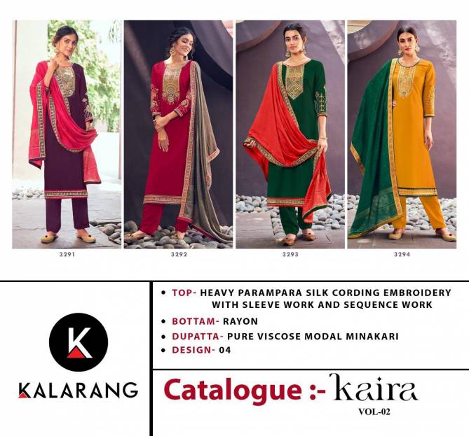 Kalarang Kaira 2 Parampara Festive Wear Silk Designer Latest Dress Material